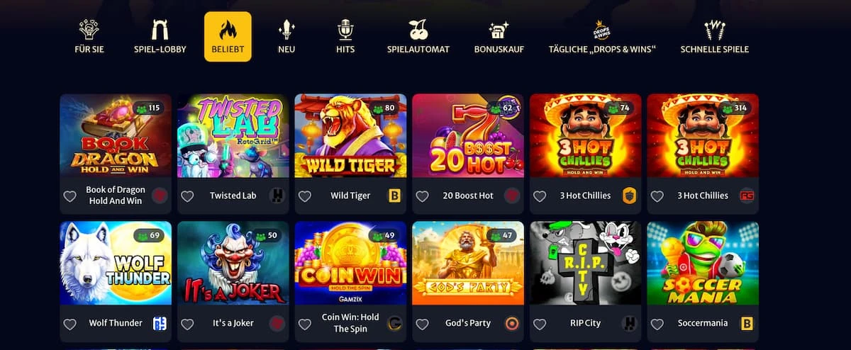 Hell Spin Online Casino Österreich beliebte Casinospiele