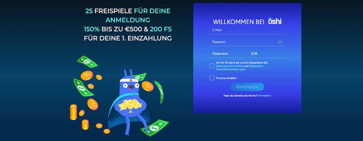 Oshi Casino Österreich Legale Willkommenspreis