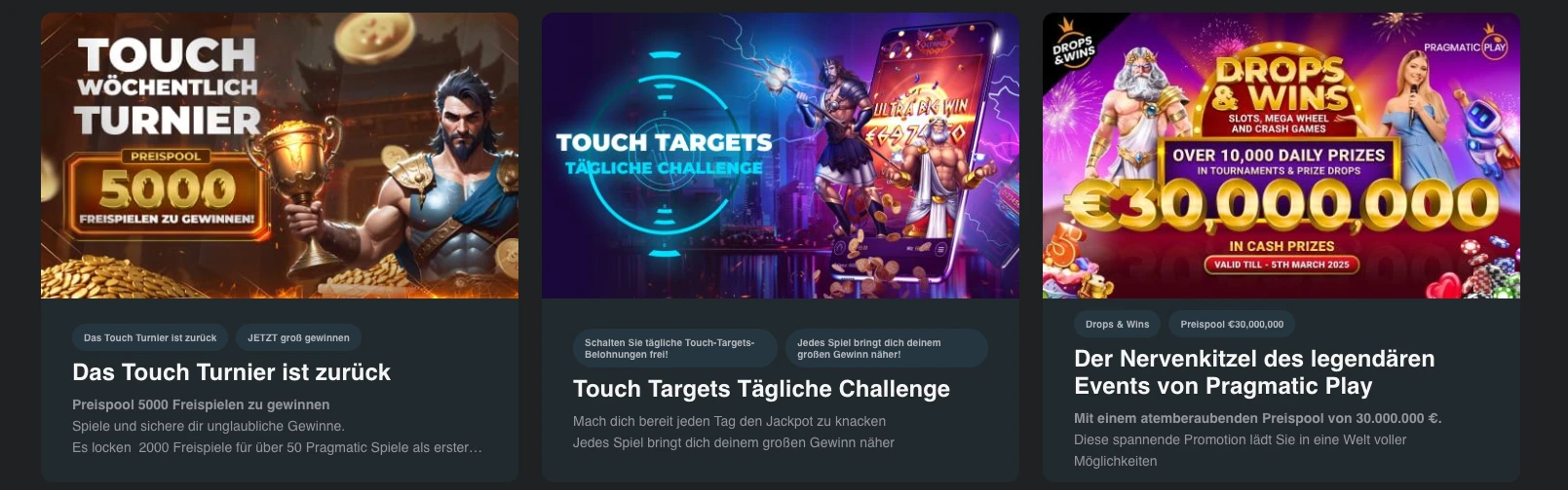 Touch casino bestandskundenbonus